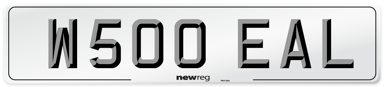 W500 EAL Number Plate from New Reg